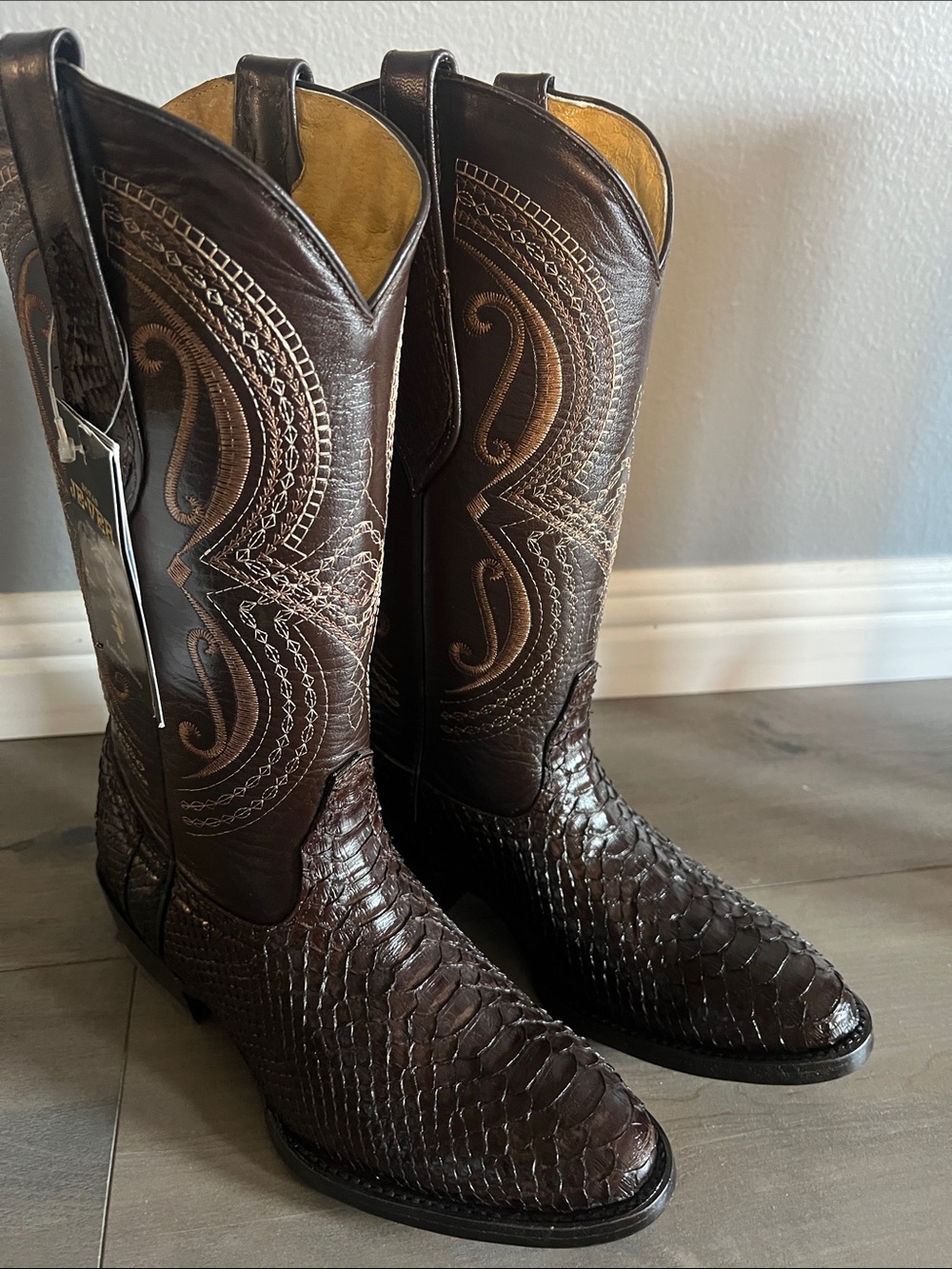 Brown Exotic Leather Western Cowboy Boots